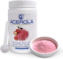 Natural Vitamin C | Acerola Cherry Naturally Grown Powder 1 Lb (16 Oz - 453 Grams) - Origin Nobel Prize Winner Immune System Booster, Non-GMO Whole Food Vitamin C Supplement