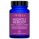 FRISKA Gece Reboot Enzyme ve Probiyotiks Supplement, Daha İyi Digestion ve Sleep, Erkekler ve Kadınlar için Gut Health, Melatonin, Chamomile, 30 Capsules