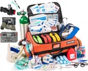 Scherber Fully-Stocked Premium First Responder Bag | HSA/FSA Approved | Large Pro EMT/EMS Trauma, Bleeding & Oxygen Medical Kit | CAT Tourniquet, HyFin Chest Seal & 260+ First Aid Supplies (Orange)