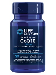 Life Extension Super Ubiquinol CoQ10 gelişmiş Mitochondrial Support – 200 mg, Shilajit – Kalp Sağlığı, Hücre Enerji, Oxidative Stres – Gluten-Free, Non-GMO – 30 Softgels