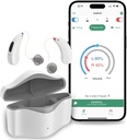 Yaşlılar için işitme Aidsleri, RIC 16 Kanal işitme Yardımı Yetişkinler için Bluetooth ile işitme, Akıllı Gürültü İptal Edici, Dijital işitme Yardımı Cihazı APP Control, White