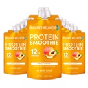 Tasarımcı Wellness proteini Smoothie, Real Fruit, 12g protein, Low Carb, Zero Ek Şeker, Gluten-Free, Non-GMO, No Yapay Renkler veya Flavors, Peach, 12 Count