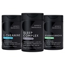 Spor Araştırması Uyku Kompleksi Melatonin-Free Vegan Capsules, Double Strength L-Theanine Supplement for Focus, Relaxation & Alertness and Ashwagandha Softgels for Relaxation, Calm & Sleep Support