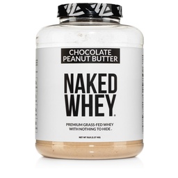 NAKED Whey Chocolate Peanut Butter Grass Fed Whey Protein Toz, No GMO, No Soy ve Gluten Free, Aid Growth and Recovery - 52 Hizmetler