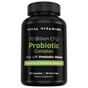 Erkekler ve Kadınlar için Vitals Probiyotik Kompleks - 70 Milyar CFU - Prebiyotik Ölme ile Yap - Digestive, Gut Health, & Immune Support - 10 Strains - 30 Capsules