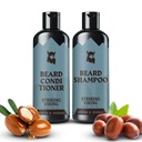 Striking Viking Beard Shampoo and Conditioner Set – 4 Fl Oz Each, Fresh Masculine Scent - Beard Wash and Conditioner for Men - Cleanses & Softens, with Argan & Jojoba Oil - Sulfate & Paraben Free