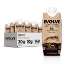 Evolve Plant Based Protein Shake, Cafe Mocha, 20g Vegan Protein, Süt Ücretsiz, Yapay Tatlıcılar, Non-GMO, 10g Fiber, 11oz, (12 Pack) (Formula May Vary)