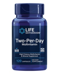 Life Extension Two-Per-Day Multivitamin, Vitamins B, C, D, çinko, 25 Vitamini, Mineraller ve ekstralar, Two-Month Supply, Non-GMO, Gluten-Free, 120 Capsules