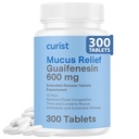 Curist Guaifenesin 600 mg Genişletilmiş Bilet Tabletleri (300 Dye-Free Tabletler) - Bekleyici Mucus Relief, Generic Guaifenesin 600 mg, (Bulk Pack)