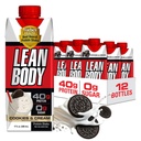 Lean Body Ready-to-Drink Kurabiyeler ve Krem Protein Shake, 40g Protein, Whey Mix , 0 Sugar, Gluten No, 22 Vitamins & Minerals, (Recyclable Mirror & Lid - 12 Paket) LABRADA , 17 Fl Oz (12'nin paketi)