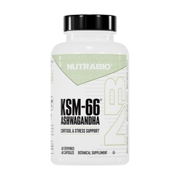 NutraBio Ashwagandha KSM-66 | Ashwagandha Herbal Supplement for Stress, Mood, & Performance | 600 MG of Clinically Studied KSM66 60 Capsules