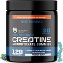 High Strength Kretine Monohidrat Gummies - 5Grams Per Servis, Pre Workout Gummies, Blueberry Flavored Kretine Monohidrat Gummies