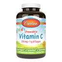 Carlson - Kid's Chewable Vitamin C, 250 mg, 1 g of Sugars, Immune Support & Optimal Wellness, Antioxidant, Tangerine, 120 Vegetarian Tablets