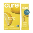 Cure Hydration | Plant-Based Electrolyte Drink Mix | No Added Sugar | FSA-HSA | Dehydration Relief Powder Made with Coconut Water | Non-GMO | Vegan | Box of 8 Packets - Lemonade