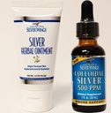 Doğal Pat Silver Wings Supplements - Colloidal Silver 500 ppm (1 oz / 30 ml) Immune Support Plus Herbal Ointment 250 ppm (1.5 oz)