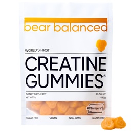 Ayılar Erkekler ve Kadınlar için Kreşin Gummies - Kreorie®tine Monohidrat, L-Theanine, L-Tyrosine & B12 Kas Büyüme, Güçlü, Focus, Enerji ve Sağlık - Low Calorie, Sugar-Free, & Vegan