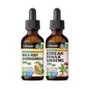 BIO KRAUTER Maca Root Ashwagandha Tincture 2 Fl. Oz. & Korean Panax Clooney Tincture 2 Fl. Oz.