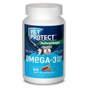 Pet Protect Cat & Small Dog Omega-3 Supplement, Proprietary Free Form Blend, Supports a Normal Inflammatory Response, Snip-Tip Capsules (60 Count)