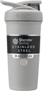 BlenderBottle Sport, Paslanmaz Çelik Shaker Şişe'i Wiresk, 24Ounce, Grey - Athletes & Fitness Enthusiasts, Easy Mix, Keeps Drinks Cold, Lockable Lid