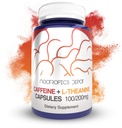 Nootropics Depot Caffeine L-Theanine Capsules | 180 Pills | Contains 100 mg of Caffeine and 200 mg of L-Theanine | Brain Alert | Energy Supplement | mental Focus + Alertness |