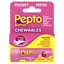 Pepto Bismol Cherry Chewable Tablets, Pocket To-Go, Upset Stomach Relief, Nausea Relief, Heartburn Relief, Indigestion Relief, Anti Diarrhea Medication for Adults - 5 Symptom Relief, 24 ct