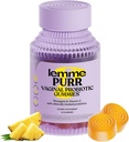 Lemme Purr Vaginal Probiotic Gummies for Women - Balanced pH, Healthy Odor, Yeast Balance & Flora Support + Vitamin C for Immune Health - Tasty Pineapple (60 Count)