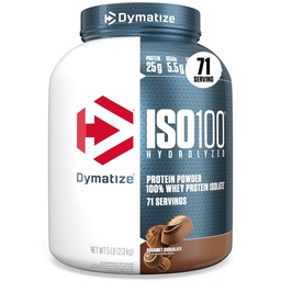 ISO100 Whey proteini Toz Isolate, Gourmet Chocolate, 25g of protein, 5 Pound, 5.5g BCAAs, 120 Cal., Gluten Free, 1g Fat, 1g Sugar, 2g Carb (71 hizmet)
