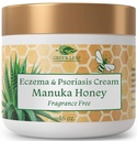 Manuka Honey Eczema Cream Moisturizing Lotion Fragrance Free For Psoriasis Relief - Itchy, Dry Skin Rash Ointment - Skin Soothing Moisturizer - Body & Face Cream - Kids & Adults 16oz