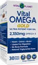 Vital Planet - Vital Omega Ultra Potent Wild Caught Omega 3 Fish Oil Supplement with 2350mg of High Potency Omega 3 Fatty Acid Supplements EPA and DHA to Support Brain and Heart Health 30 Softgels