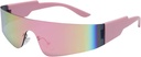 Çılgın Feng Trendy Rimless Futuristic Bravo Around Suncames Women Men,Cyberpunk Visor Suncames Shades Fashion Eyecames
