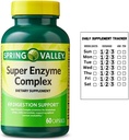 Spring Valley Super Enzyme Kompleksi Digestive Support için Diyetsel Supplement, 60 Capsules + Daily Supplement Tools
