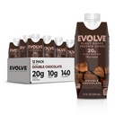 Evolve Plant Based Protein Shake, Double Chocolate, 20g Vegan Protein, Süt Free, No Yapay Sweeteners, Non-GMO, 10g Fiber, 11 Fl Oz ( 12. paketi) - (Formula Vary)