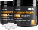 NAD Supplement - NAD+ with Nicotinamide Riboside (NR) and Resveratrol Quercetin 900mg Pure Organic NAD Plus for Cellular Repair Healthy Aging Brain Function (2 Pack)