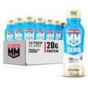 Muscle Milk Zero protein Shake, Vanilla Crème, 20g protein, Zero Sugar, 100 Calories, Kalsiyum, Vitaminler A, C & D, 4g Fiber, Enerjilendirici Snack, Workout Recovery, Ambalaj Vary 11.16 Fl Oz (12 paketi)