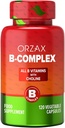 ORZAX Vitamin B Complex Supplement for Women & Men with Choline, Inositol - Balanced Energy Metabolism - Immune & Nerve Health (120 Veg Capsules)