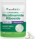 NAD Supplement, 900MG Liposomal Nicotinamid Riboside, Liposomal Resveratrol, Quercetin, Yüksek Saf NAD+ Enerji için Tamam, Hücre Sağlığı, Stamina ve Sağlıklı Ağlama, 80 Capsules