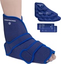 KingPavonini Ankle Foot Ice Pack Wrap for Sprained Ankle and Surgery Recovery, Reusable Gel Ice Packs for Feet Injuries, Plantar Fasciitis, Achilles Tendonitis, Hot/Cold Therapy (1 Wrap+4 Gel Packs)