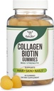 Collagen Gummies for Women Supports Aging (Max Strength - Enhanced with Biotin, Vitamin C, Zinc, and Vitamin E (Longevity for Women and Men) 60 Hair, Skin, and Nails Vitamins (Non-GMO) by Double Wood