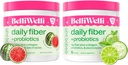 Belli Welli Daily Fiber Supplement Bundle - Cucumber Lime Mint & Watermelon - with Collagen, Probiotics & Electrolytes - Refreshing Wellness Flavors, 32 Total Servings