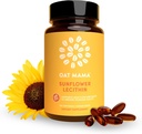 OAT MAMA Sunflower Lecithin Lactation Capsules | Breastfeeding Essentials for Milk Flow & Clogged Duct Relief | Postpartum Lactation Support to Increase Breastmilk Production | 30 Count