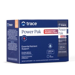 Trace Minerals Power Pak Multivitamin ve Multimineral Packets - Elektrolyte Support - 1200 mg C Plus 70 Pomegranate Blueberry Flavor - 30 Packets