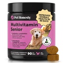 Senior Dog Multivitamin - Essential Dog Vitamins and Supplements - Glucosamine, Probiyotiks, Omega Fish Oil for Dogs Health & Heart- Dogs Vitamins Health Materials (Duck 90 ct)