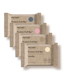ProMix Beslenme Protein Puff Bars - Çeşitli Paket - Vanilla, Çikolata, Strawberry, Blueberry - Marshmallow Crispy Tedavisi - Yüksek Protein & Low Calorie - 12 Bars