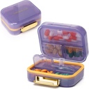 Toplive 7tments Portre Pill Organizer Travel Medicine Pill Organizer, Moisture Kanıt Küçük Pill Case Pocket Pill Holder Daily Pill Konteyner Box for Fish Oil Vitamins, Morf