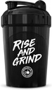 MIXT Energy Rise And Grind Shaker Şişe, 16 oz. Shaker Şişe, BPA Free & Lid Mix Technology (16 oz, Black)