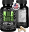 Wild Prebiotics and Probiotics with Digestive Enzymes | 20 Billion CFU - 10 Strains for Women & Men | Support Gut Health & Digestion Supplements | Non-GMO Prebiotic Fiber | 30 Capsules