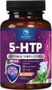 5-HTP Supplement - 5-HTP 200mg Per Serving - Extra Strength 5HTP (5-Hydroxytryptophan) Griffonia Simplicifolia - Supports Restful Sleep, Natural Calm & Brain Health - Bottled in USA - 60 Capsules