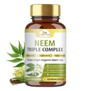 Organik Veda Neem Capsules with Triple Complex Neem Leaf Extract, Bark & Flower - Herbal Supplement Boosts Immunity, improves Digestion, Skin Health & Support Cleansing - 120 Count
