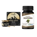 ORGANIC SPREE Pure Himalayan Shilajit Resin & Mucuna Supplement – 20g & 120 Tablets – 85+ Trace Mineral Fulvic Acid Resin & USDA Organic Mucuna Pruriens