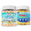 Çocuklar L-Methylfolate Gummies, Active 5-MTHF + Torch B12, B6, B2, Choline, Vegan Omega 3 DHA & EPA + Çocuklar Omega 3 Gummies + Kalsiyum 400 mg + Vitamin D3 K2 + C, Omega-3 DHA & EPA Supplement